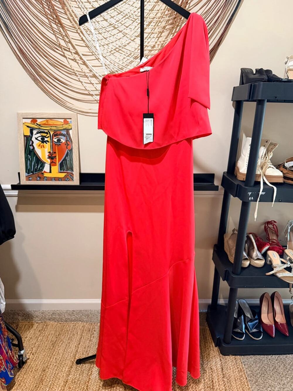Houston Heritage one shoulder coral dress NWT XS